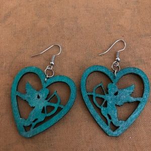 Earrings, heart love